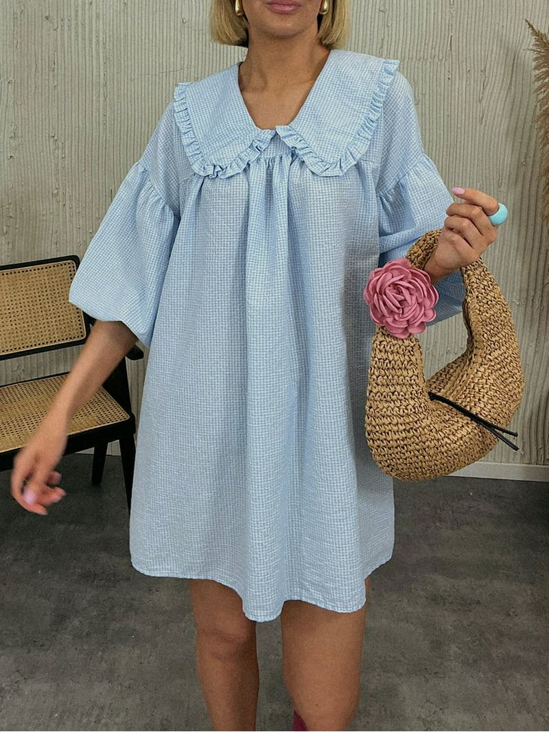 white christmas dresses Black Floral Floral Babydoll Dress for Women Chiffon Cute Flowy Summer   Lookbook Store