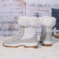 thumbnail image 5 of Mepaouo Women's Winter Boots Mid Calf Warm Insulated Waterproof Lace up Snow Boots(White,6), 5 of 6