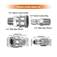 thumbnail image 5 of Kit de conector rápido macho y hembra de acero inoxidable Yuxing 8 piezas NPT 3/8 pulgadas, 5 of 5
