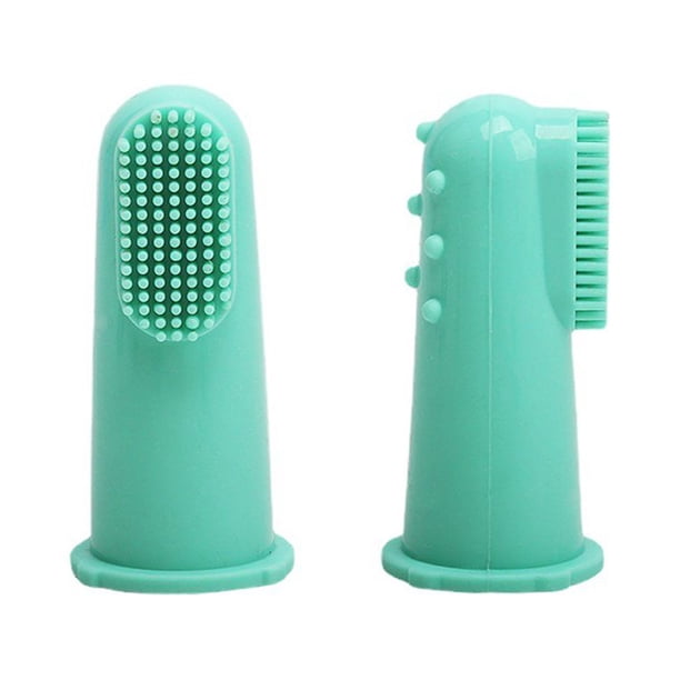 Set de 8 cepillos de dientes para perros, cepillo de dientes de silicona verde 360º para limpieza, cuidado de dientes, cepillo de dientes para cachorros, gatos y pequeñas mascotas.