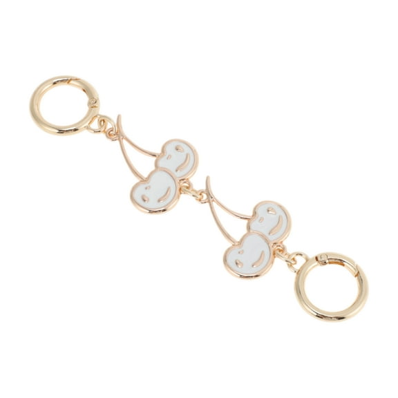 Unique Bargains 1 Pc Durable Cherry Bag Extender Chain Light Gold Tone White Zinc Alloy