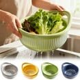 thumbnail image 5 of TAROFISH 1PC Double-Layer Colander Bowl 8.46 Inch Kitchen Strainer with Draining Basket for Pasta Fruits Vegetables Multi-purpose Food Storage Container,Grey, 5 of 5