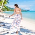 thumbnail image 7 of FORMRS Womens Long Sarong Beach Wrap Semi-Sheer Bikini Skirt Bathing Swimsuit Cover Up, Pink Mosaic Pattern, 7 of 7