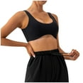 thumbnail image 2 of Women's Seamless Sports Bra with Wide Straps - Nylon Athletic Top for Yoga, Running, Gym Workouts, Fitness Training Black XL, 2 of 6