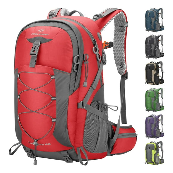 Mochila de senderismo Maelstrom, impermeable, 40 L, con funda para lluvia, color rojo