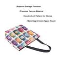 thumbnail image 3 of FORMRS Womens Canvas Tote Bag with Zipper Inner Pocket Shoulder Handbag, Blue Jam Jars, 3 of 7