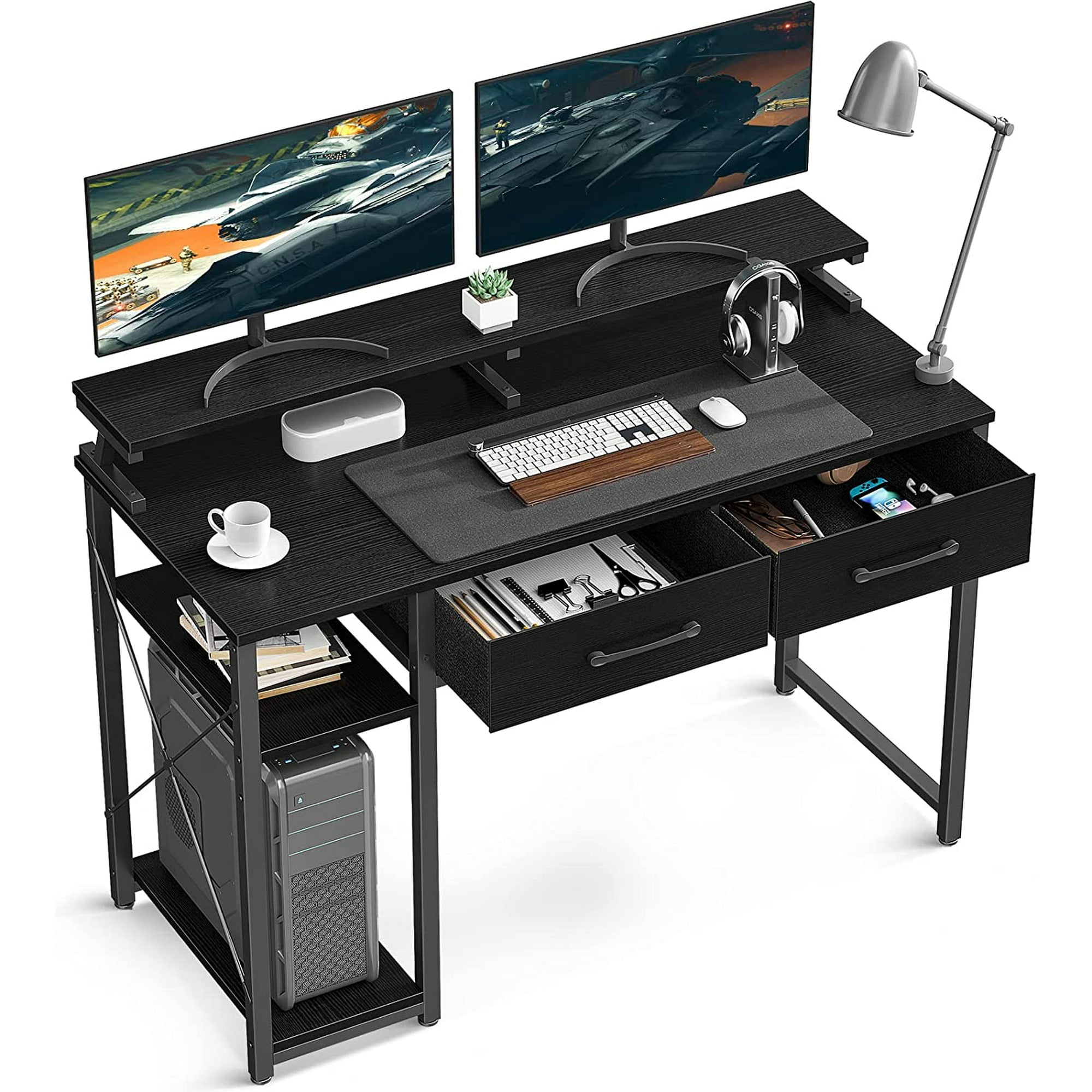 Computer Desk 40 inch Table Office Desk with Drawers & Wood Storage