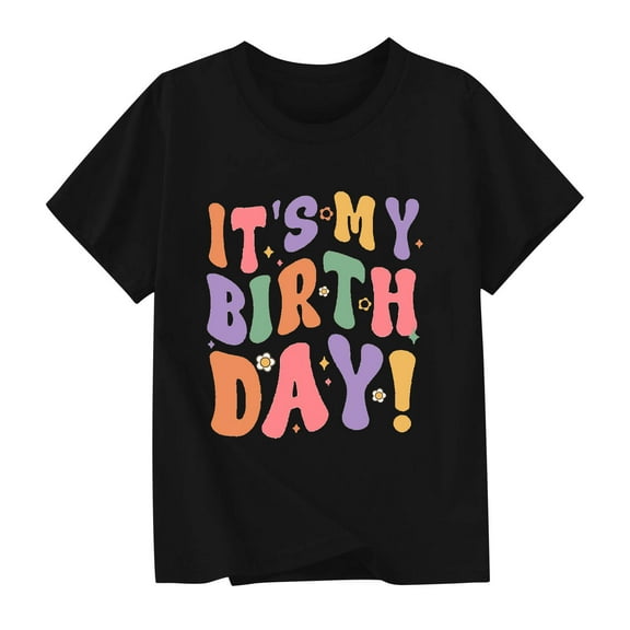 OGLCCG Birthday T-Shirt for Kids Girls It's Me Hi I'm The Birthday Print Short Sleeve Shirt Happy Birthday Party Tee Top Size 2-15 Years