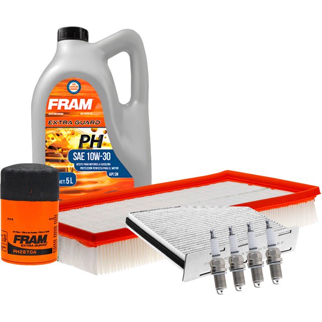 Kit De Afinación Con Aceite 10W30 Mineral, Bujías Platino, Filtro De Aire, Filtro De Aceite Y Filtro De Cabina 8 Piezas Compatible con Volkswagen Golf City L4 2.0L DE 2007 A 2010