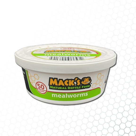Mack's Natural Reptile Food 1 x Cup of 50 Standard Mealworms