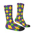 thumbnail image 4 of Yiaed Mardi Gras Print Great elasticity Crew Socks Sports socks for Men and Women, 4 of 5