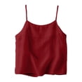 thumbnail image 5 of GZWYHT Linen Camisole For Women，Embroidered Tank Top Embroidered Camisole For Women Linen Blouses For Women Linen Summer Tops Beach Sleeveless Tops Womens Linen Red XL, 5 of 5