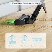 MOOSOO YC1 Cordless Stick Vacuum Cleaner with Smart Digital Display, 18Kpa Suction for Pet Hair, Hard Floors & Low-Pile Carpets