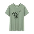 thumbnail image 3 of TWZH Women Dandelion Hearts Print T-Shirt Crew Neck Short Sleeve Plain Tee, 3 of 6