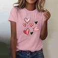 thumbnail image 2 of Camiseta de Manga Corta de Cuello Redondo con Patrones de Corazón de Moda de Primavera de las Mujeres Vintage Clásico Top de Humor para Diario, Fiesta, Primavera Y Verano, 2 of 5