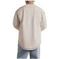 thumbnail image 5 of Mens Oversized Pullover Sweatshirt Crew Neck Long Sleeve Hoodie Fall Casual Solid Color Loose Cotton Tops (Beige L), 5 of 5