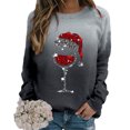 thumbnail image 2 of gakvbuo Christmas Sweater for Women Funny Christmas Sweatshirt Crewneck Xmas Print Long Sleeve Blouse Party Pullover Sweatshirt Tunic Tops Hoodless Shoulder Sweatshirt Gifts for Christmas, 2 of 3