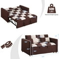 thumbnail image 5 of Holaki 45 x 68 Small Teddy Convertible Loveseat, 3 in 1 Sleeper Sofa Couch Bed, Futon Sofa Pull out Bed with Adjustable Backrest, 2 Pillows, Brown+Beige, 5 of 9
