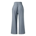 thumbnail image 6 of Lixiuxyad Womens Baggy Pants Women's Casual Loose Fit Straight Leg Pants Elastic Waist Comfortable Daily Wear Pure Color Summer Trousers For Spring And Season Gray, 6 of 6