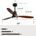 thumbnail image 6 of Sofucor 52" Downrod Ceiling Fan with Light, Remote, Modern Farmhouse Style, 6 of 13
