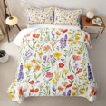 thumbnail image 2 of Homewish Watercolor Wildflower Heart Twin Quilt Set For Women,Yellow Purple Red Twin Coverlet Set,2-Piece, 2 of 7