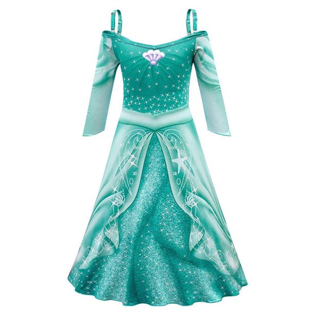 Disney princesa sirena Ariel Rapunzel Jasmine vestido niñas Tiana niños Cosplay disfraz Halloween cumpleaños fiesta ropa Outfits2T Gao Jinjia LED