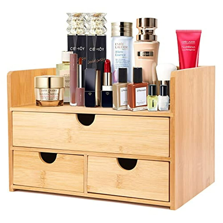 RMAN Makeup Organizer and Storage for Vanity with Lid and Drawers  Countertop Waterproof and Dustproof Portable Make up Skincare Cosmetics  Organizers