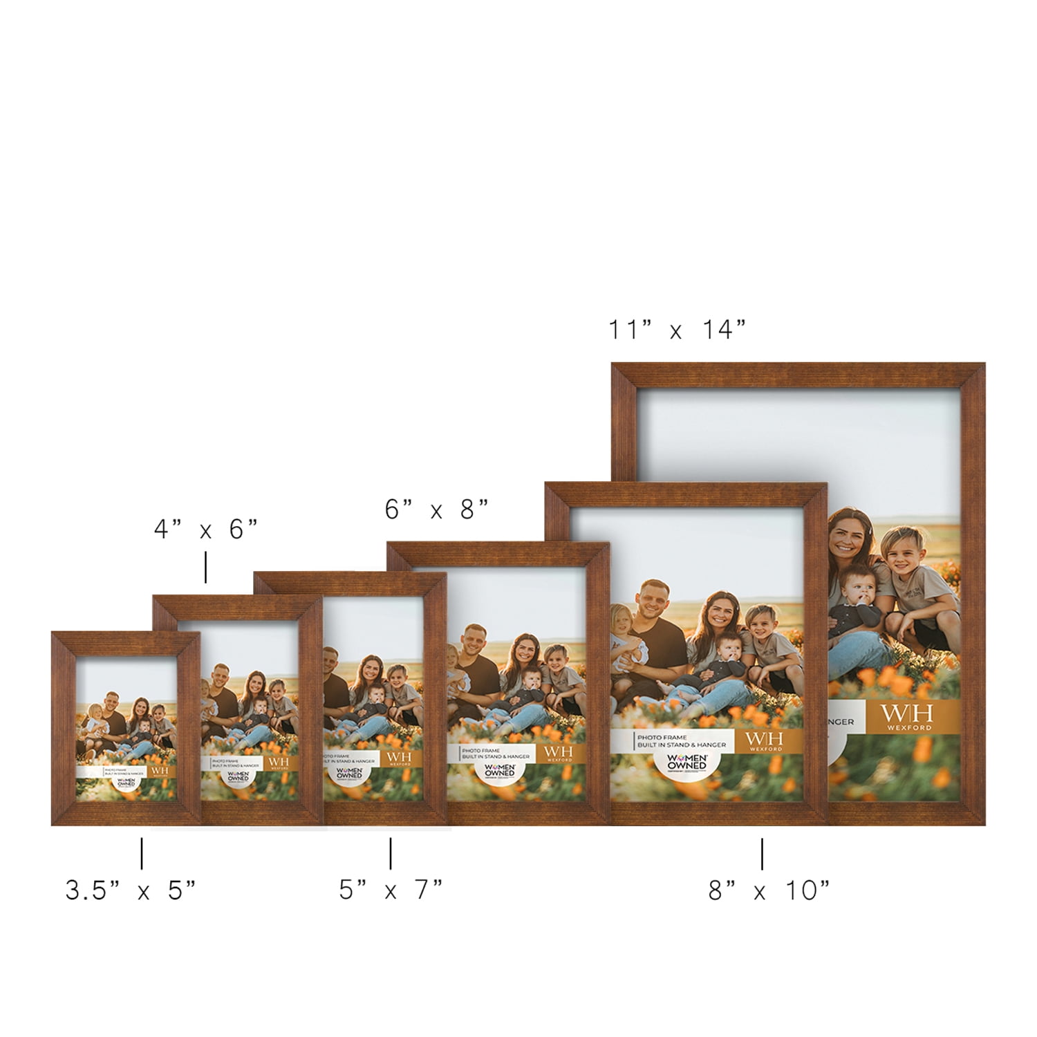 Traditional Walnut Tone Picture Frame, 3.5 x 5