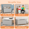 thumbnail image 6 of GZXS Wooden Toy Box Storage Chest, 31.5" Flip-Top Bench with Safety Hinged Lid, for Playroom & Bedroom Organization (Gray), 6 of 13
