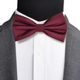 thumbnail image 2 of LAICAIW Mens Solid Color Double Fold Pre-tied Bow Tie and Pocket Square Set, 2 of 7
