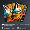 thumbnail image 2 of Artery8 Plant Leaves Blue Orange Pink Abstract Design For Living Room Artwork Framed Wall Art Print A4, 2 of 5