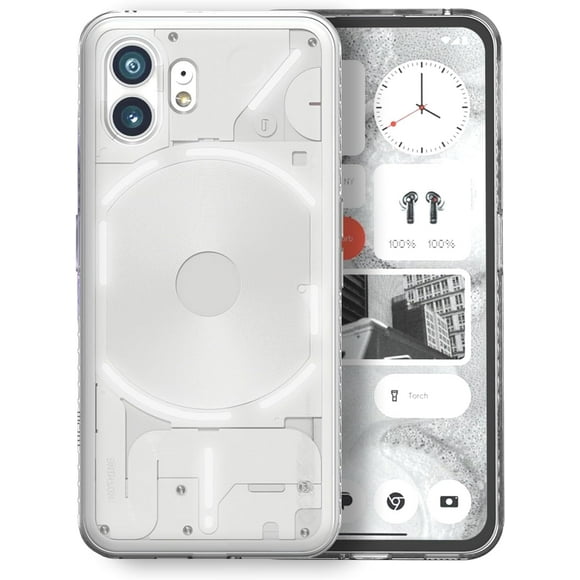 TUDIA for Nothing Phone 2, [Lucion] Transparent Hard back TPU Bumper Case Cover (Clear)