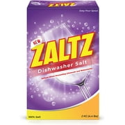 Zaltz Dishwasher Salt - Dishwasher Rinse Aid, Water Softener, Dishwasher Cleaner, Rinse Aid, Easy Pour Spout, Real Salt For Dishwasher, 4.4 lb Box
