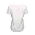 thumbnail image 4 of MORTTIC Women's Solid Color Button Front Tunic Top, Casual Loose Fit Crew Neck Summer Blouse T-Shirt, White, XXL, 4 of 6