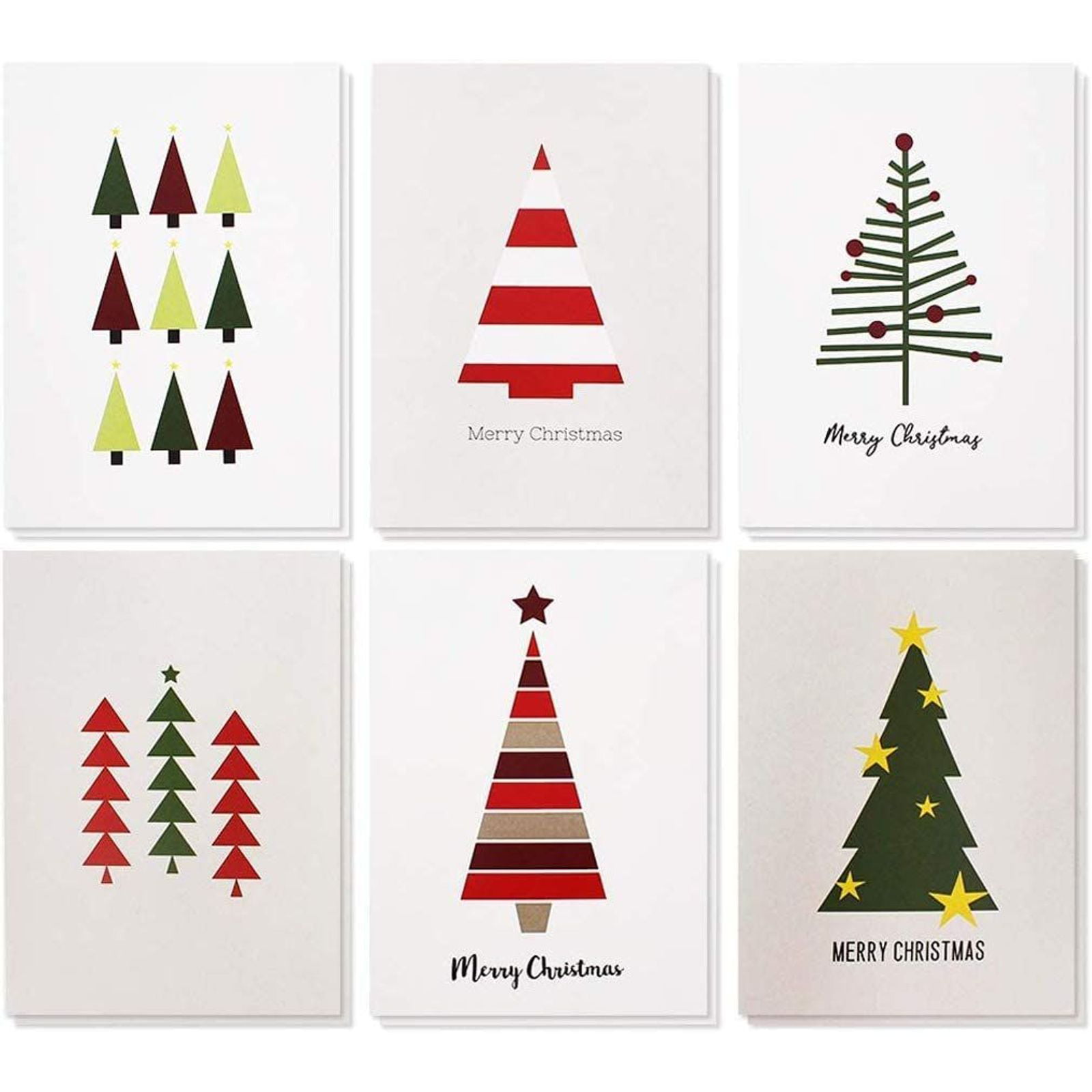 3.5 X 5, Pack of 250 with Envelopes Merry Christmas Greeting Card Winter Holiday Xmas Cards Box Set Vertical Orientation Printed Front Only Assorted 