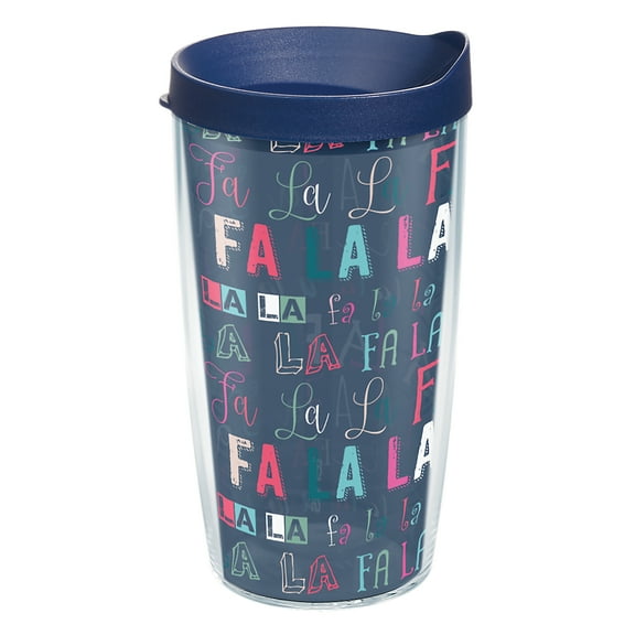 Tervis  FA-LA-LA Christmas Holiday Made in USA Double Walled Insulated Travel Tumbler, Classic 16oz