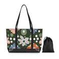 thumbnail image 7 of FORMRS Canvas Laptop Tote Bag for Women with 15.6" Computer Compartments Shoulder Handbag, Blue Geometric Flowers, 7 of 7