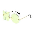 thumbnail image 3 of Gafas de sol sin letras Gafas de conducir Protección solar Gafas de sol irregulares sin montura Verde, 3 of 9