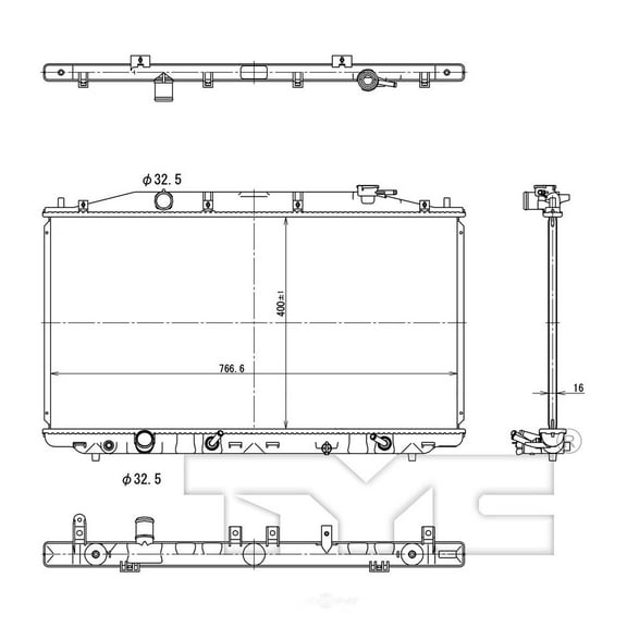 TYC 13082 Radiator Assembly Fits select: 2009-2011 ACURA TSX