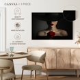 thumbnail image 4 of Elephant Stock Lady With A Rose Wall Art - Horizontal Canvas Wall Art - Living Room Wall Decor - People Canvas - Black And Gray Decor - 24" x 16", 4 of 4