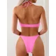 thumbnail image 3 of Bikini Sexy de cintura alta para mujer, bañador blanco ahuecado con aros, traje de baño con Push-Up, traje de baño de 2 piezas para playa 2024, 3 of 5