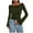 Army Green, variant on Long Sleeve Shirts for Women Fall Crop Going Out Tops Casual Boat Neck Bell Sleeve Ribbed Ruched Y2k Slim Fitting Basic Tees