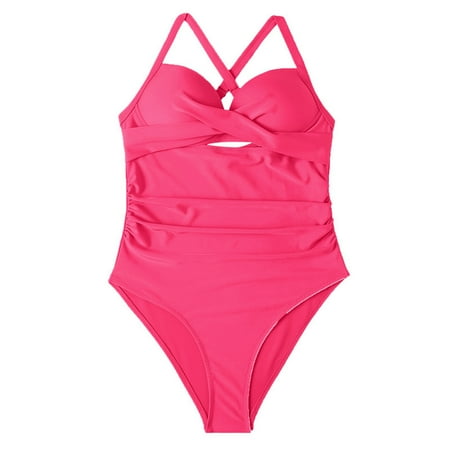 CAIVO Monokini Women Bathing Suit Swimsuit High Waist Swimwear Push Up Wrap Swimwears Relaxed Fit Beach Vacation Summer Swim Wear