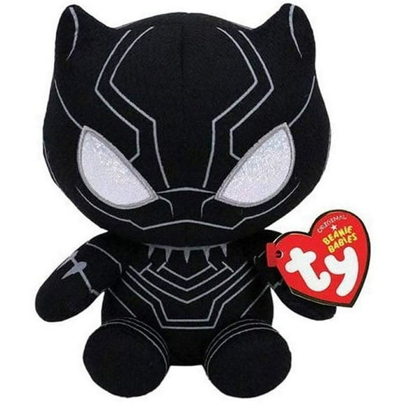 Ty Black Panther Marvel Stuffed Animal Plush Toy (Regular Size 6 Inch)