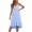 Blue, variant on IROINNID Women's A-Line Dress Casual Gorgeous Fashion Summer Sling Mid-waist Sleeveless Strapless Striped Dress V-Neck Comfort Waist Dress