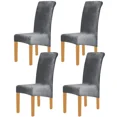 thumbnail image 1 of Juego de 4 unidades Velvet Stretch Esszimmerstuhl Hussen Schwarz, 1 of 7