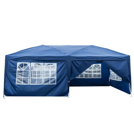 10' x 20' Pop-Up Canopy Tents for Sports & Outside, Heavy Duty Gazebo Canopy Outdoor Party Wedding Tent, Easy Pop-Up Sun Shade Tent Folding Tent for Parties, Blue, S10141