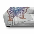 thumbnail image 3 of Butterfly Soft Flannel Fleece Throw Blanket, Madam Butterfly Wings with Human Eyes Retro Tattoo Freedom Theme Nature, Cozy Plush for Indoor and Outdoor Use, 50" x 60", Multicolor, by Ambesonne, 3 of 6