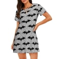 thumbnail image 1 of Disketp Bat para Camisón Corto de Manga Corta para Mujeres, Camisón Cómodo con Escote Redondo, Bonito y Confortable, 1 of 6