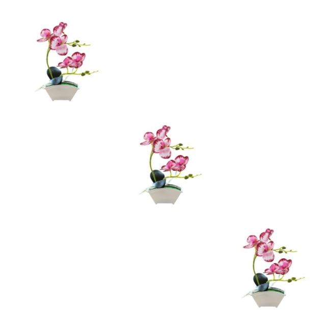 Inteprter Bonsái de orquídeas artificiales, flores falsas, plantas en maceta simuladas de seda con maceta para interior y exterior para fiesta Type1 NO1